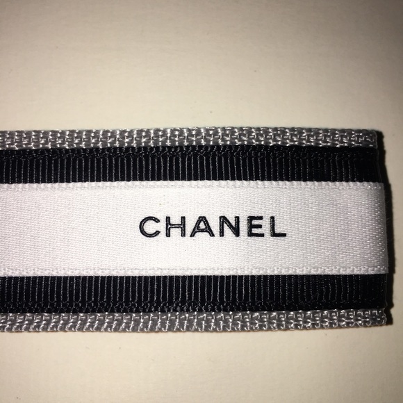Upcycled Chanel Package Ribbon Keychain Wristlet - Picture 2 of 4